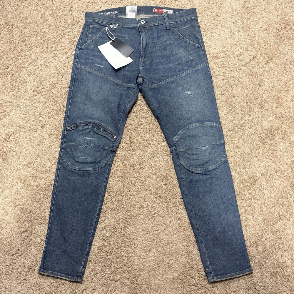 NEW G-Star Raw Elwood 5620 3D Zip Knee Skinny Japanese Fabric Jeans Men's 36x32
